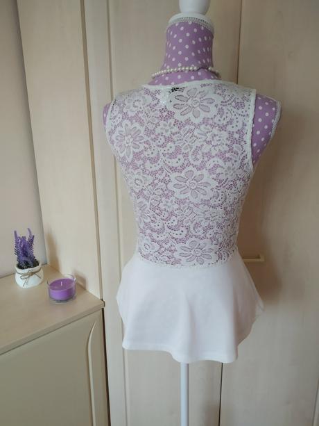 Damsky čipkovaný top s peplum, h&m,m