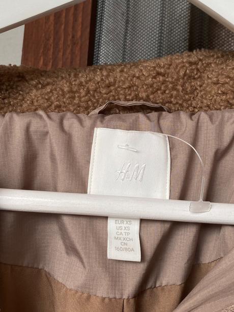 Teddy bunda s veľkým vreckom, h&m,xs