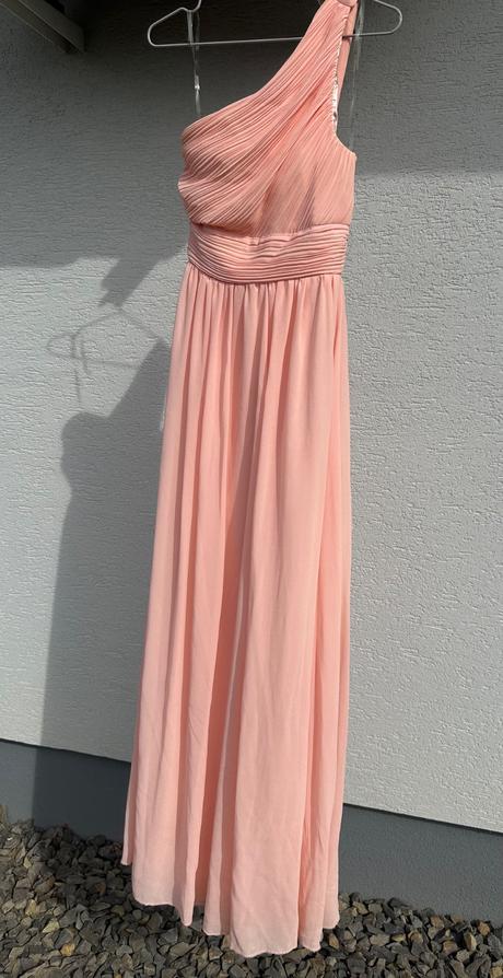 Marhuľové šaty na jedno rameno, s