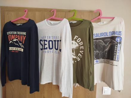 Tričká s dlhým rukávom, h&m,140