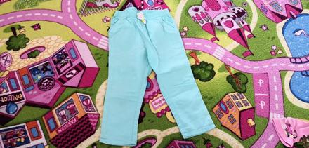 Mentolové ľanové slim nohavice, h&m,92