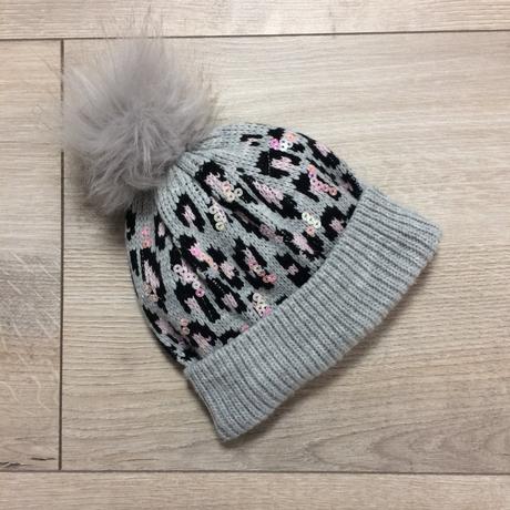 Čiapka dievčenská vzor leopard tu veľ.54, 6-9y, tu,54