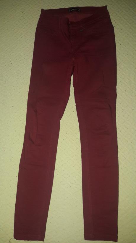 Bordové nohavice, fishbone,xs