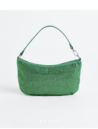 Zelena kamienkova kabelka h&m, h&m