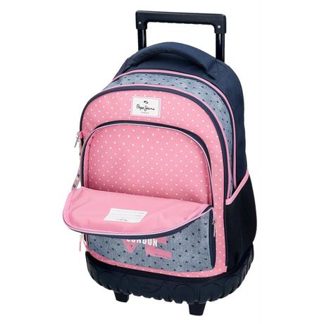 Školský batoh na kolieskach pepe jeans noni denim,