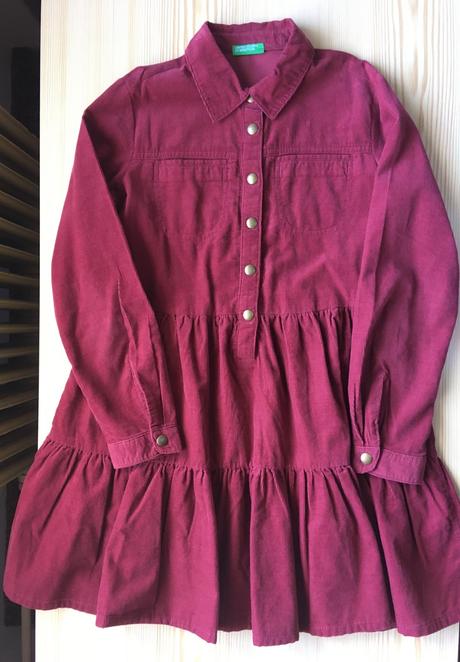Menčestrové šaty benetton veľ. 140, benetton,140