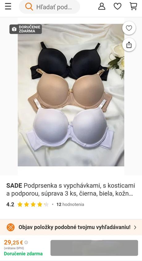 Podprsenka set 3 ks, 75b