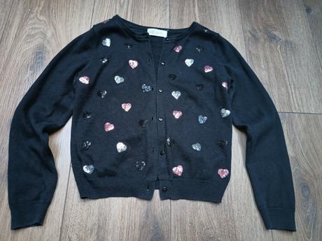 Svetrík flitrové srdiečka, h&m,122