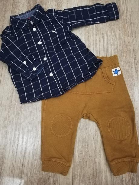 H&m set košele a pudlovych teplakov 68, h&m,68