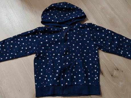 Modrá mikina so srdiečkami bavlna 122, sinsay,122