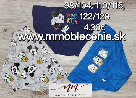 Slipy mickey (3-balenie), disney,98 - 128