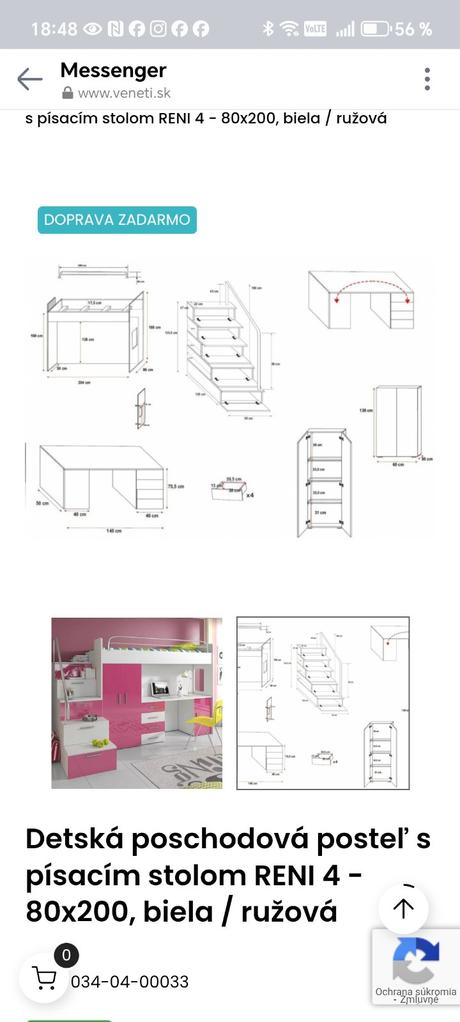 Detská poschodová posteľ zo stolíkom schodikmi aj, šírka (cm): 80,dĺžka (cm): 200