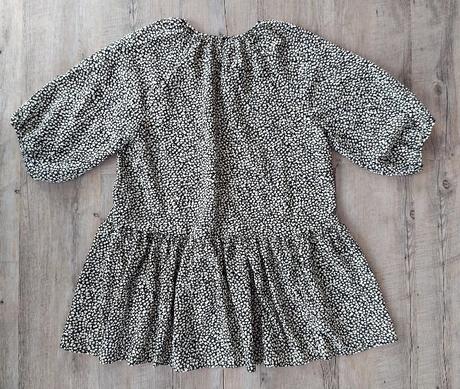 Čierno - krémové šaty s balónovými rukávmi, h&m,m