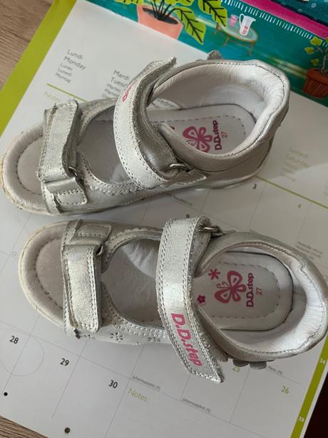 Dd step dievcenske sandale, strieborne, d.d.step,27