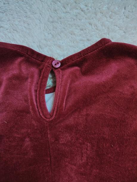 Bordové velúrove šaty s krátkym rukávom, h&m,92