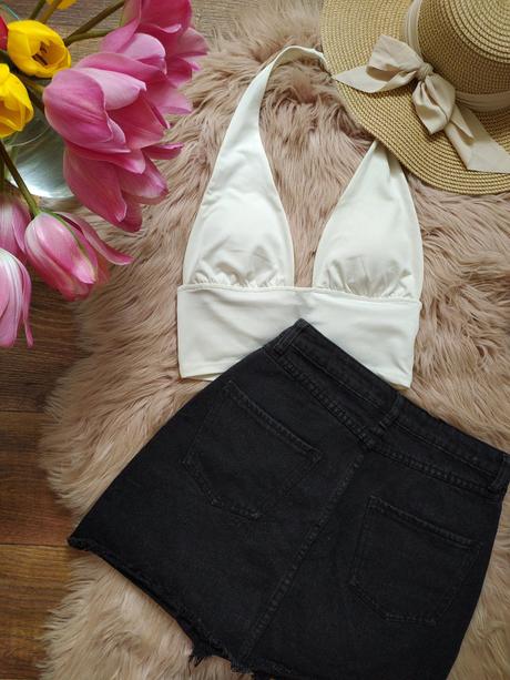 Mini čierna riflová sukňa, 36