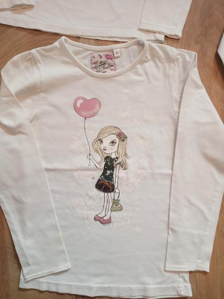 3x biele tricka h&m a ine 122/128, h&m,122