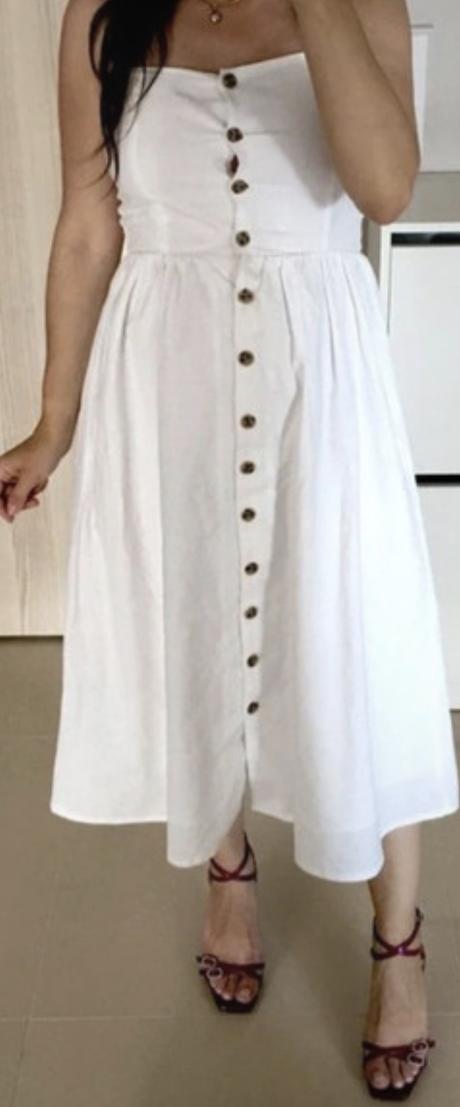 Úžasné krémovo-biele šaty, h&m,s