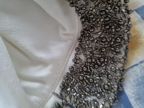 Biela blúzka s korálkami na golieri orsay veľ. 38, orsay,38