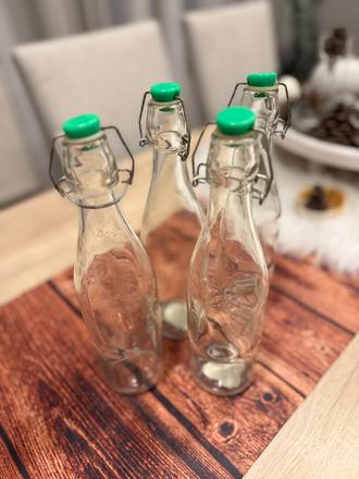 Sklenené fľaše so zatváraním 4 kusy,