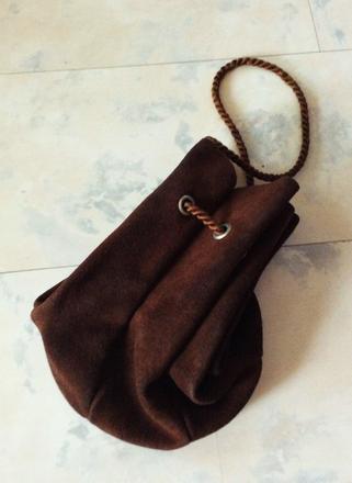 Kožený semišový batôžtek, 