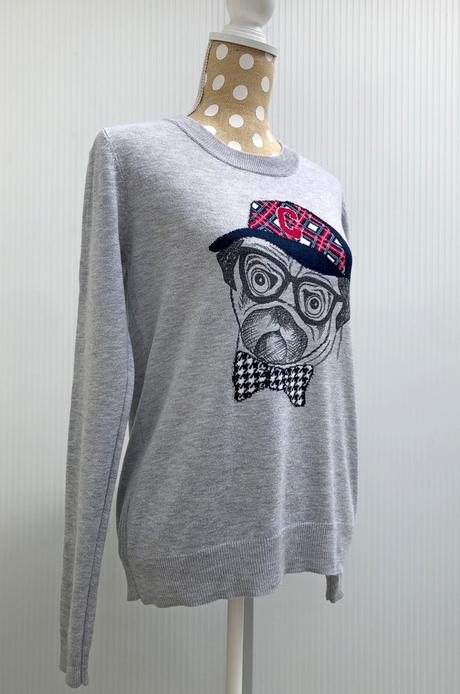 Francúzsky buldoček dámsky pulóver, s