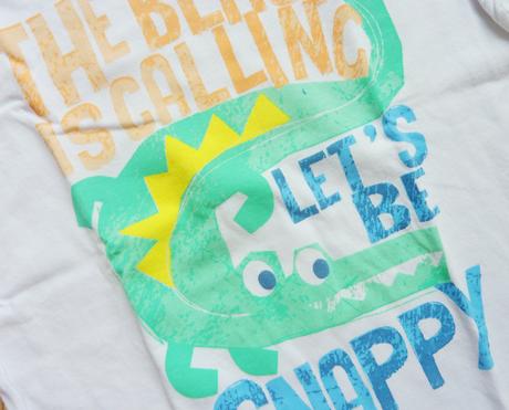 Biele tričko s krokodílom, veľ. 122, 3x oblečené, pepco,122