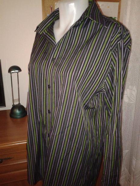 Čierna pánska košeľa zn. adam s  pásmi veľ. 43, 43