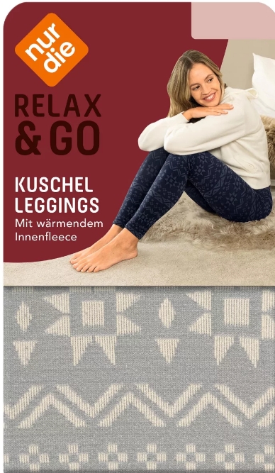 Zateplené legíny, vzorované, 40 / 42 / l / m