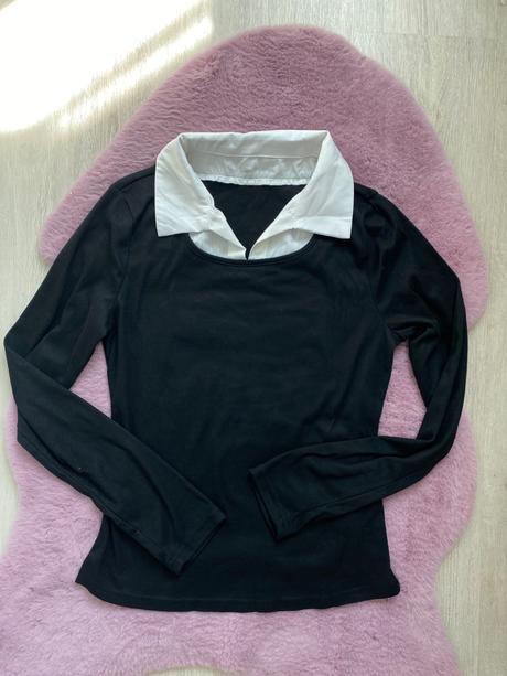 Čierny top s golierikom, m