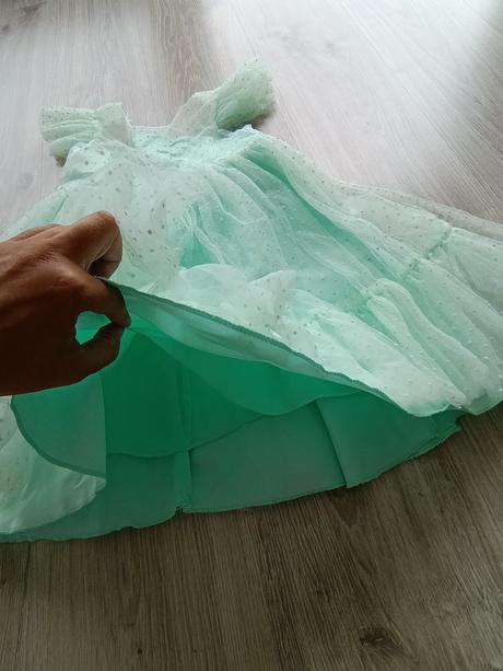 Dievčenské tylové tyrkysové šaty, 128