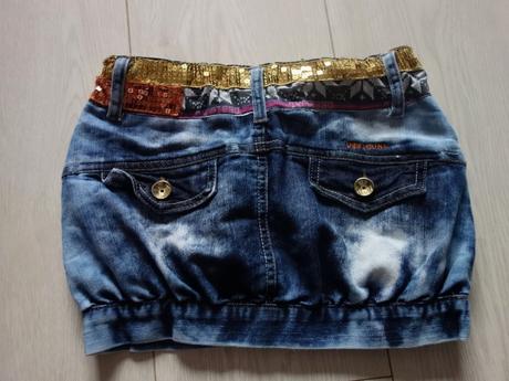 Riflová sukňa desigual, desigual,116