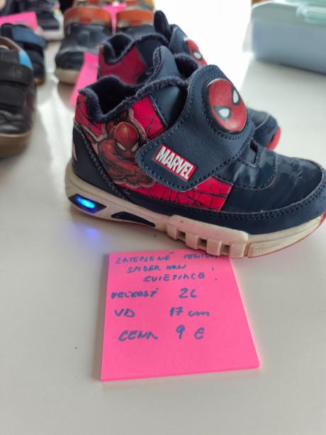 Svietiace tenisky spiderman zateplene, 26