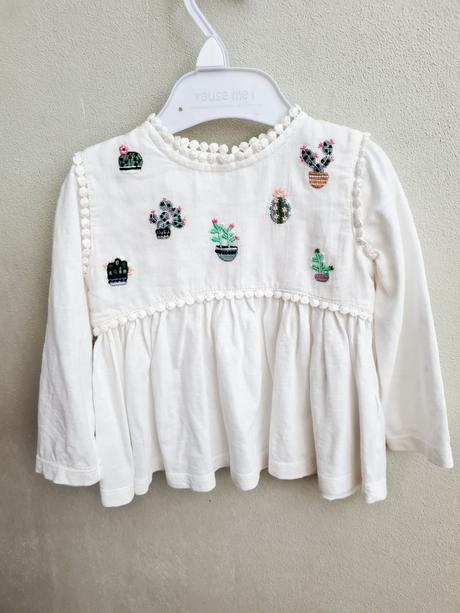 Biela bavlnená blúzka s výšivkou velkost 80, next,80