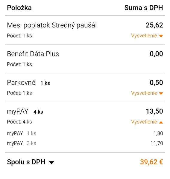 Čo znamená Mypay na faktúre od Orange?