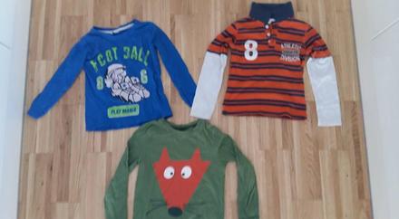 Tričká s dlhým rukávom, bez poškodení, ks 2,-eur, takko,116