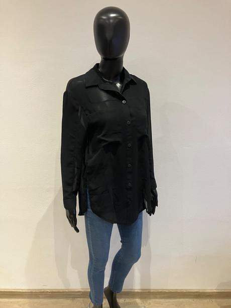 Dámska blúzka bershka čierna priesvitná (xs), bershka,xs