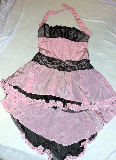 Ružove šaty s tylom deni rose, xs