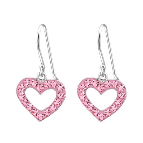 Strieborné náušnice motýľ, srdce ag925,