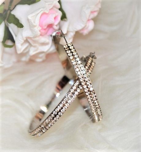 Náušnice kruhy s kamienkami,