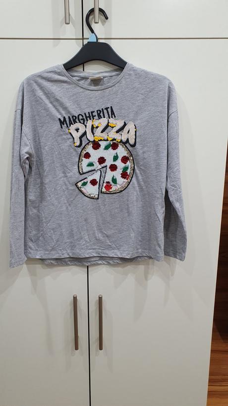 Dievčenské tričko zara s obojstrannými flitrami, zara,140