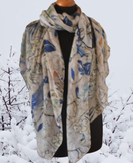 Dámsky vintage art scarf, 