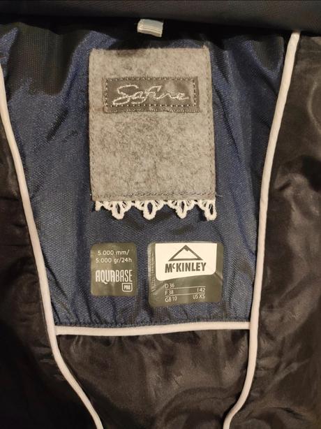 Modrá lyžiarská zimná bunda s kožušinou, mckinley,s