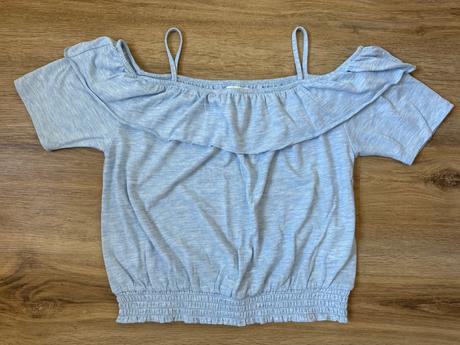 Bledomodre tricko na ramienka velmi dobry stav, h&m,140