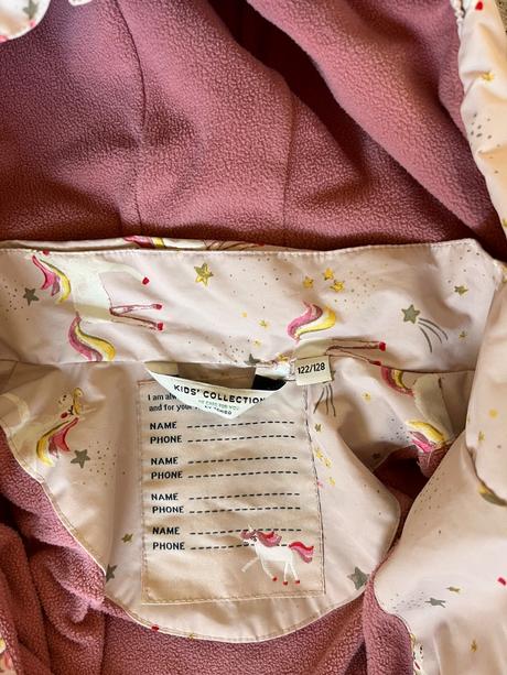 Zateplena nepremokava bunda s jednorozcami, tchibo,128