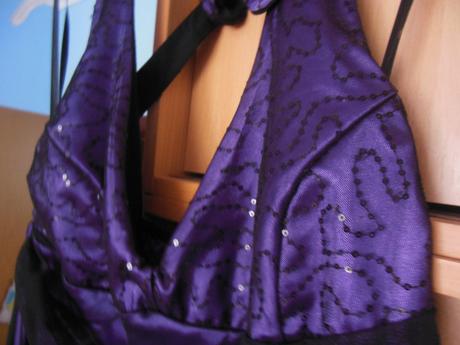 Fialové príležitostné šaty s bolerkom, l