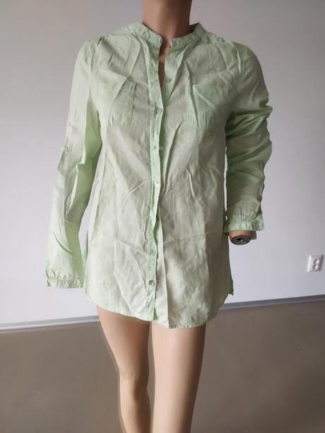 C264 prepracovana  lanova kosela zelenkava, s