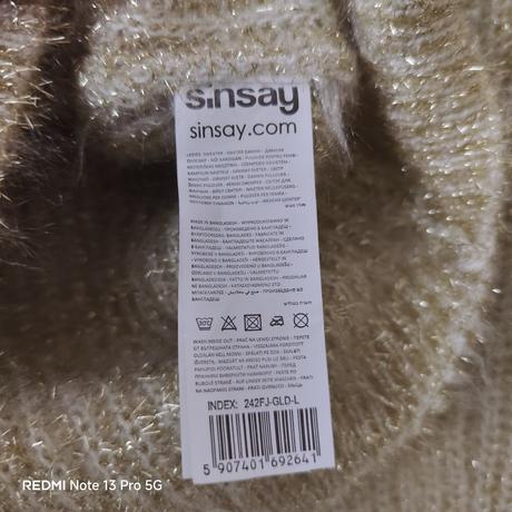 Zlatý pulóver, sinsay,l