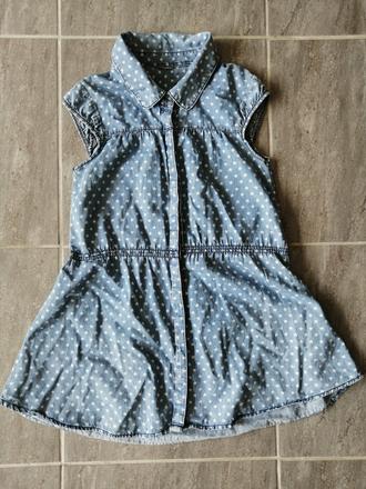 Džínsové bodkované šaty v158-164, 158