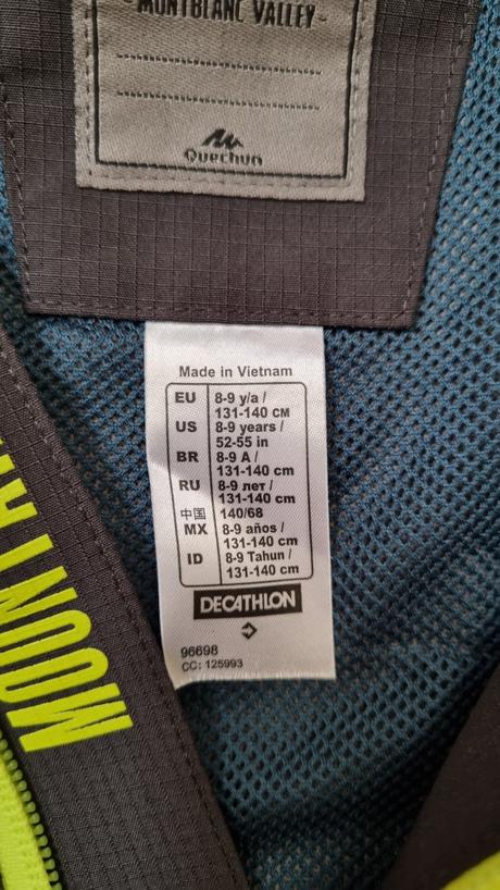 B3381 bundička nepremokavá tenká, quechua,134